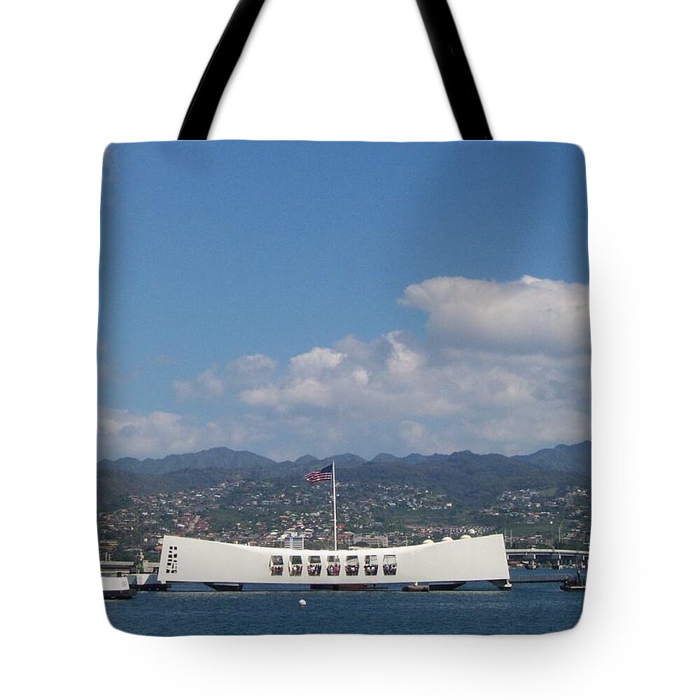Arizona Memorial Tote Bag featuring the photograph Arizona Memorial by Kenneth Cole