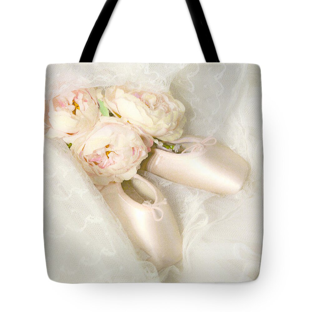Shabby Chic Prints Tote Bag featuring the photograph Ballet Shoes by Theresa Tahara