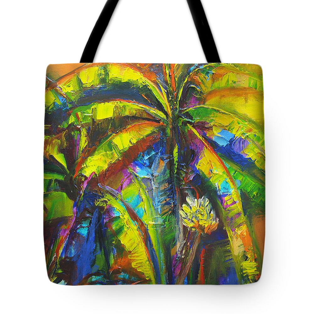 Banana Tote Bag featuring the painting Bannana Tree by Cynthia McLean