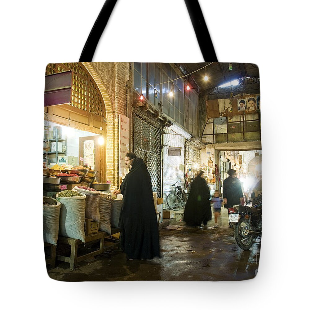 Isfahan Tote Bag featuring the photograph Bazaar Market In Isfahan Iran #1 by JM Travel Photography