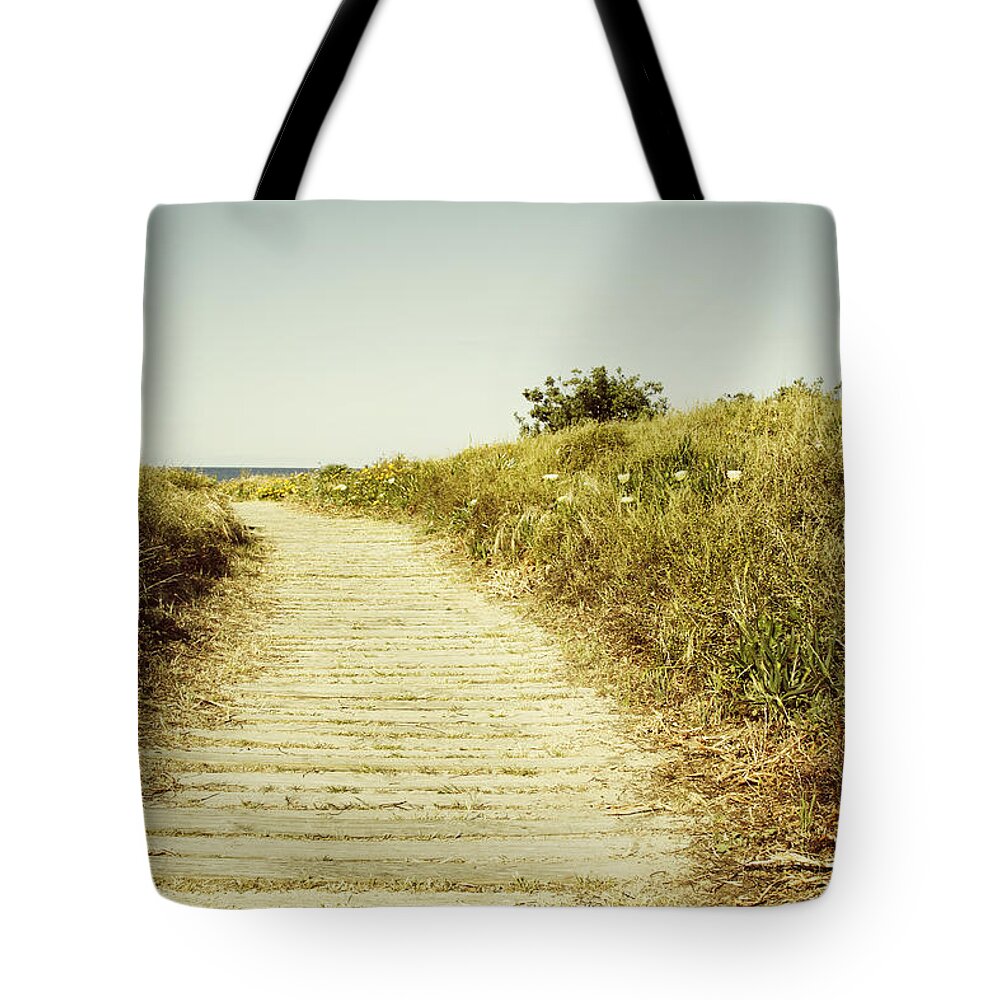 Beach Tote Bag featuring the photograph Beach trail #1 by Les Cunliffe