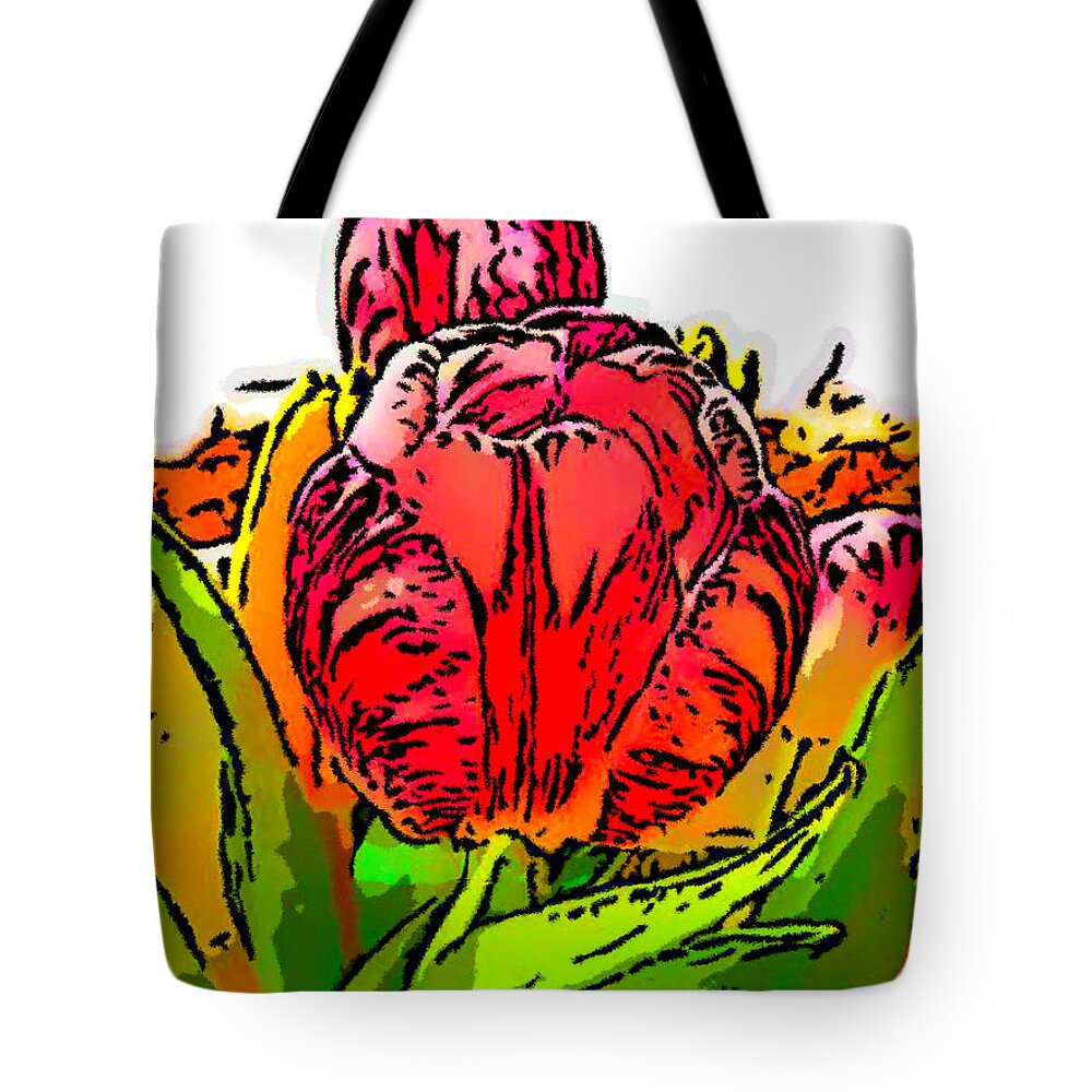 Red Tote Bag featuring the painting Beautiful Red Rose #1 by Bruce Nutting