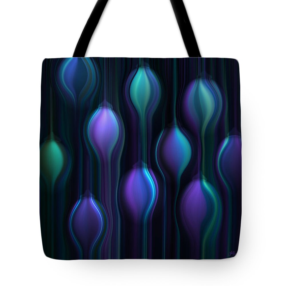 Blue Globes Tote Bag featuring the photograph Blue Chandeliers #1 by Lori Grimmett