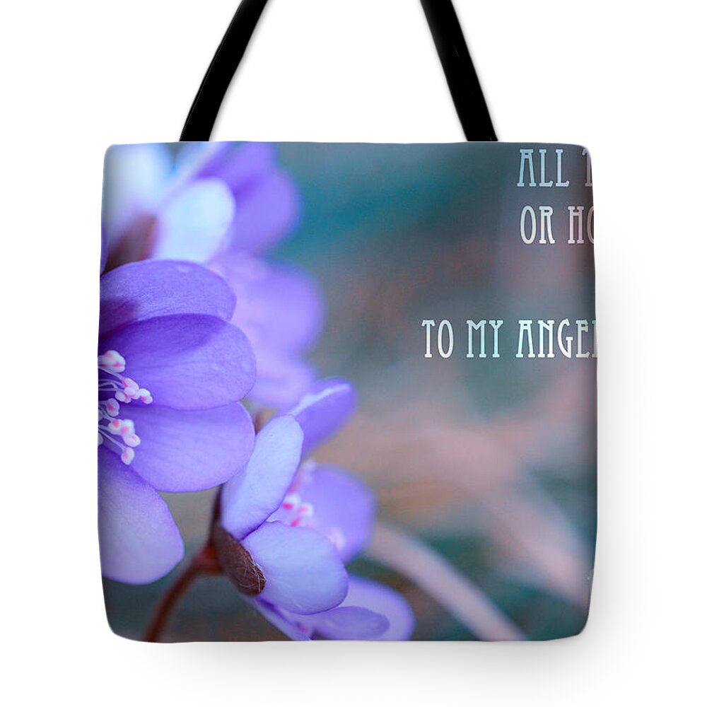 Flowers Tote Bag featuring the photograph Blue Springtime Flowers Mother's Day #1 by Sabine Jacobs
