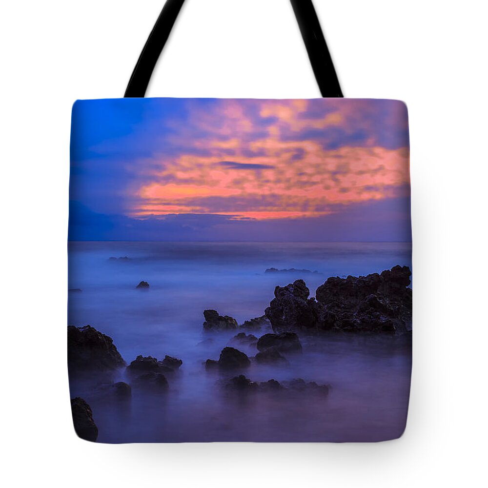 Blue Tote Bag featuring the photograph Blue Sunrise 1 #1 by Leigh Anne Meeks