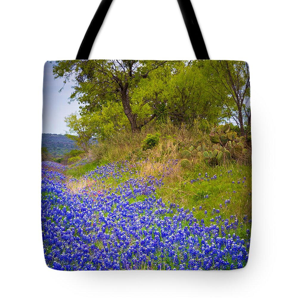 America Tote Bag featuring the photograph Bluebonnet Meadow #1 by Inge Johnsson