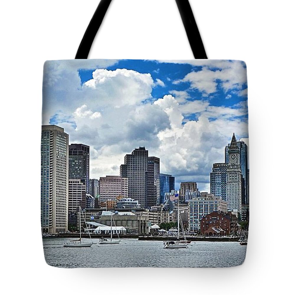 Julia Springer Tote Bag featuring the photograph Boston Harbor #1 by Julia Springer