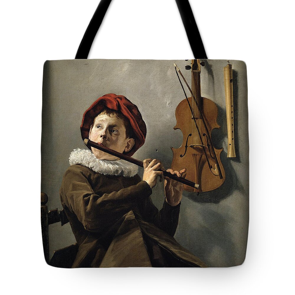 Judith Leyster Tote Bag featuring the painting Boy playing the Flute by Judith Leyster