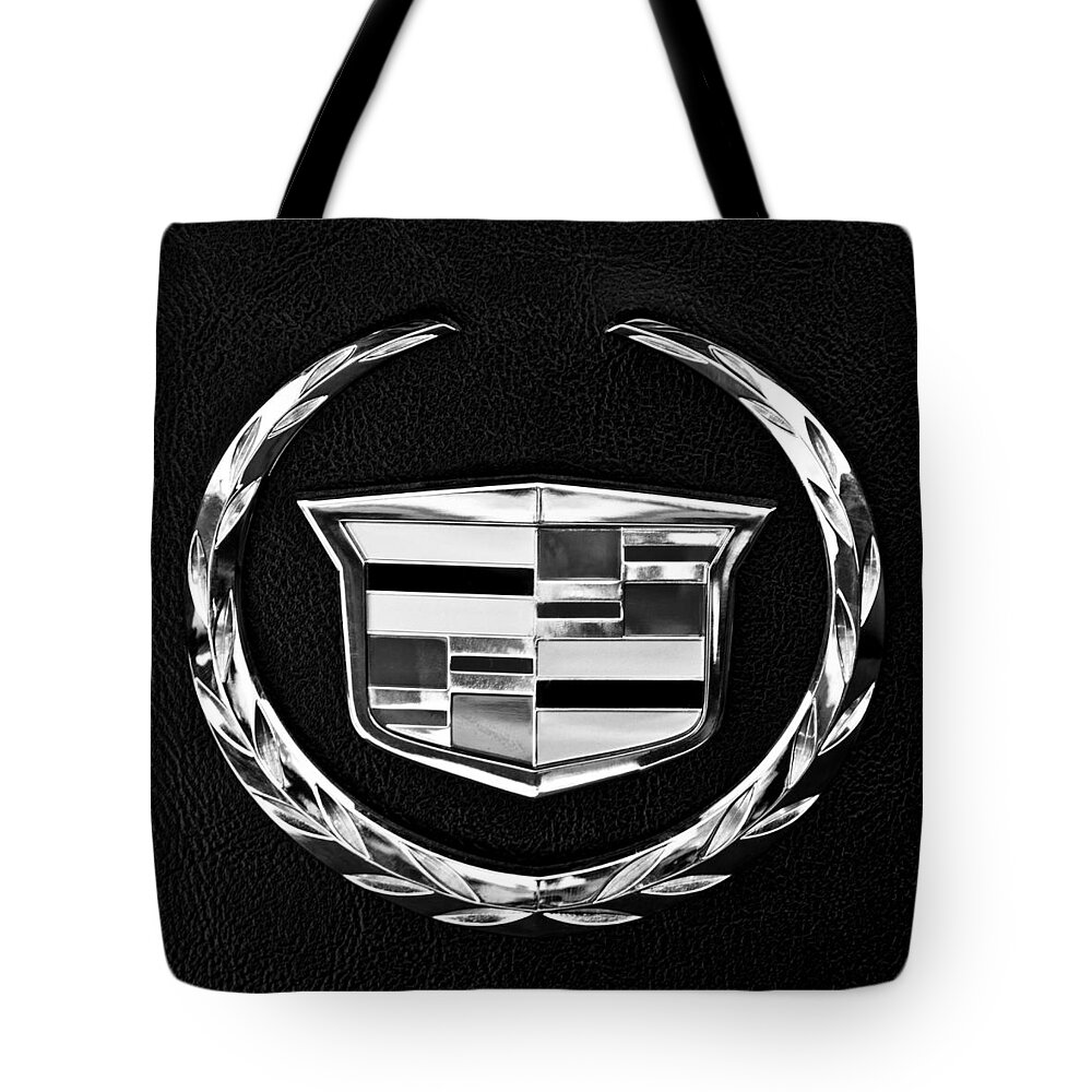 Cadillac Tote Bag featuring the photograph Cadillac Emblem #1 by Jill Reger