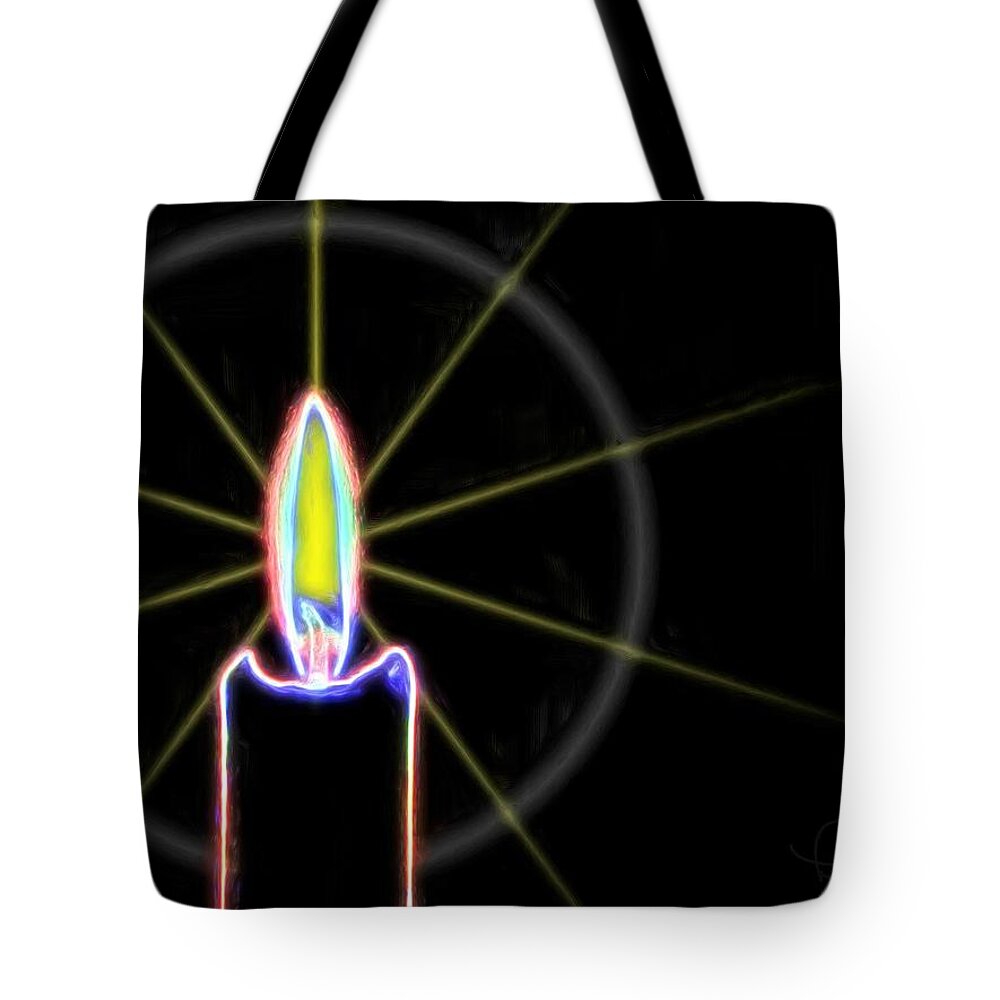 Candle Tote Bag featuring the photograph Candle #1 by Ludwig Keck