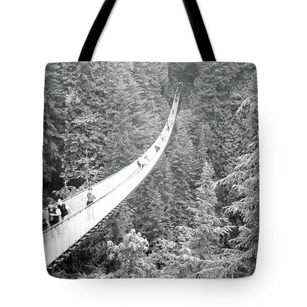 Photography Tote Bag featuring the photograph Capilano Bridge, Suspended Walk #1 by Panoramic Images