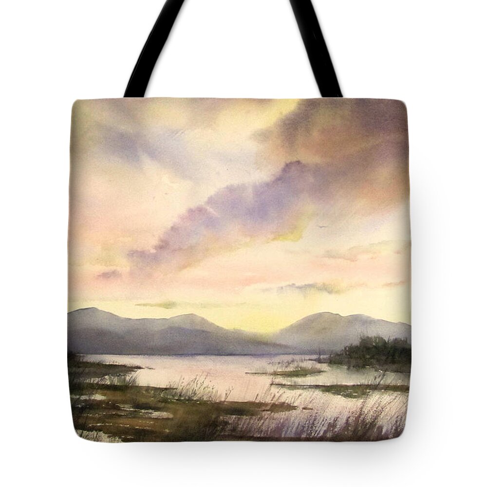 Lake Champlain Tote Bag featuring the painting Champlain Shore by Amanda Amend
