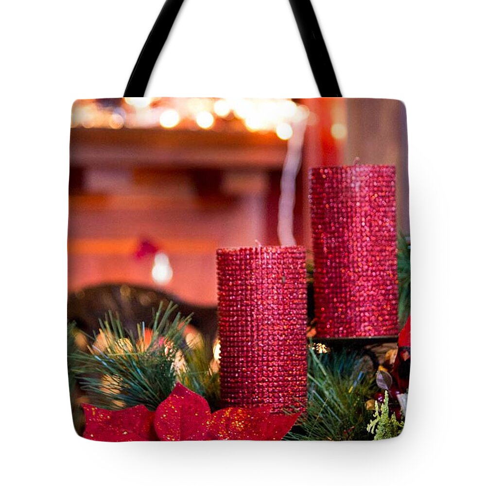 Christmas Tote Bag featuring the photograph Christmas Candles #1 by Patricia Babbitt
