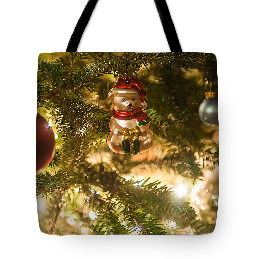 Artificial Tote Bag featuring the photograph Christmas Tree Ornaments #1 by Alex Grichenko