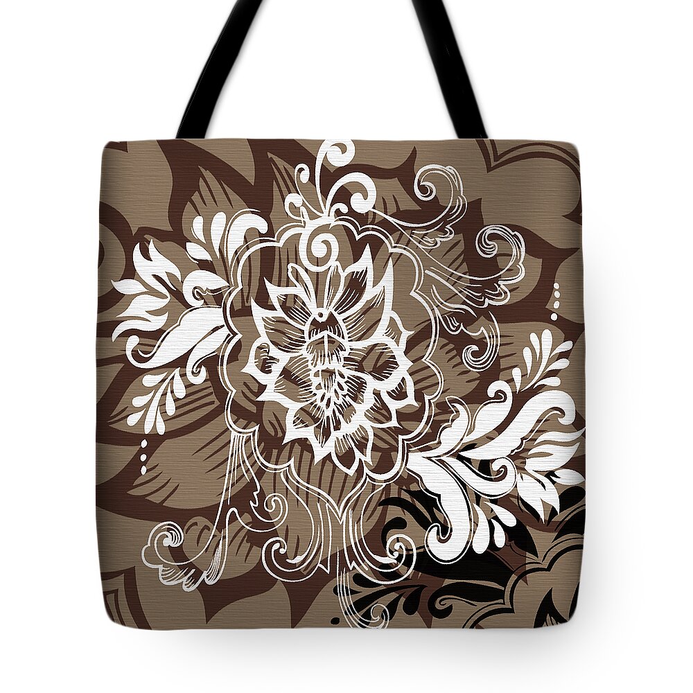 Flowers Tote Bag featuring the digital art Coffee Flowers 10 #1 by Angelina Tamez