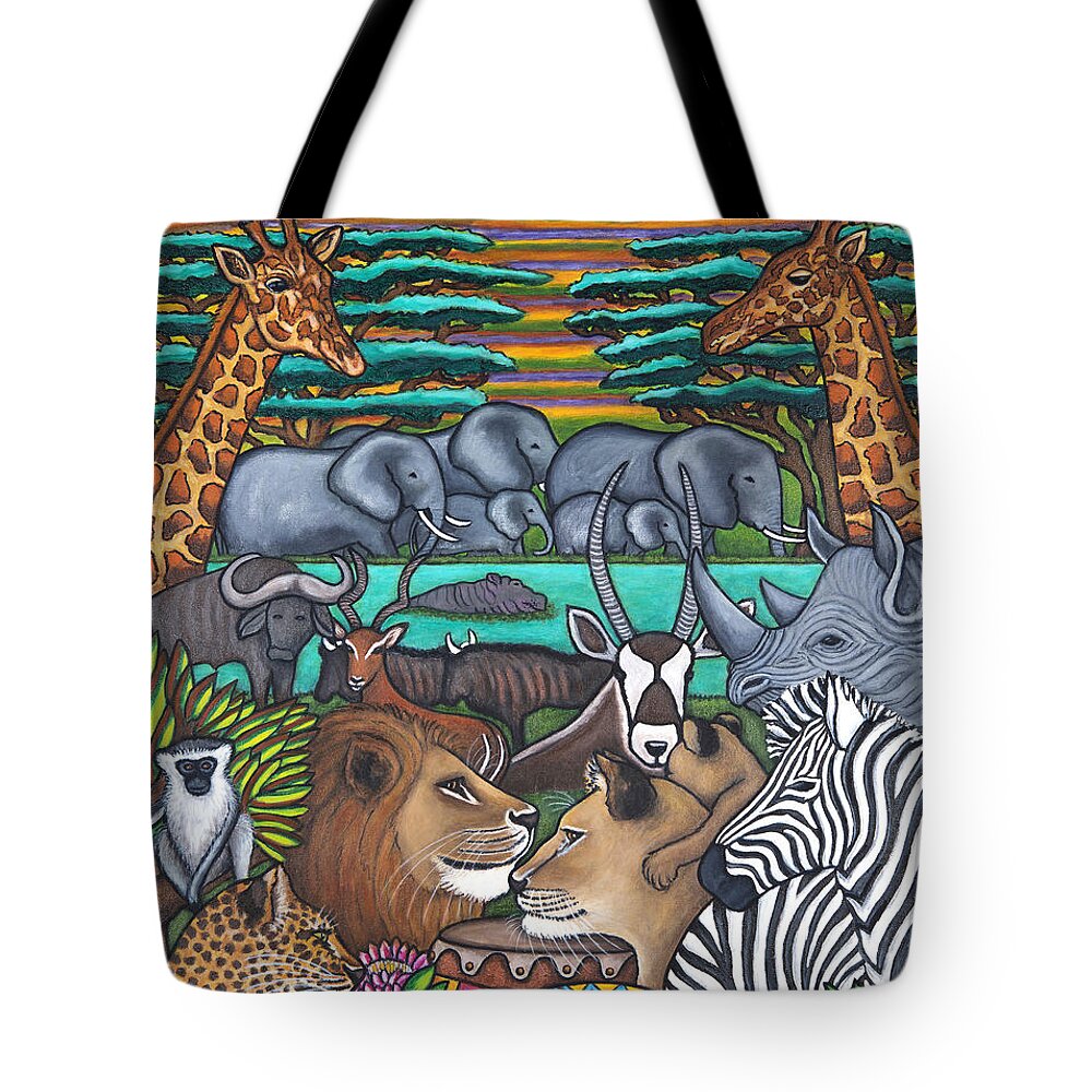 Africa Tote Bag featuring the painting Colours of Africa by Lisa Lorenz