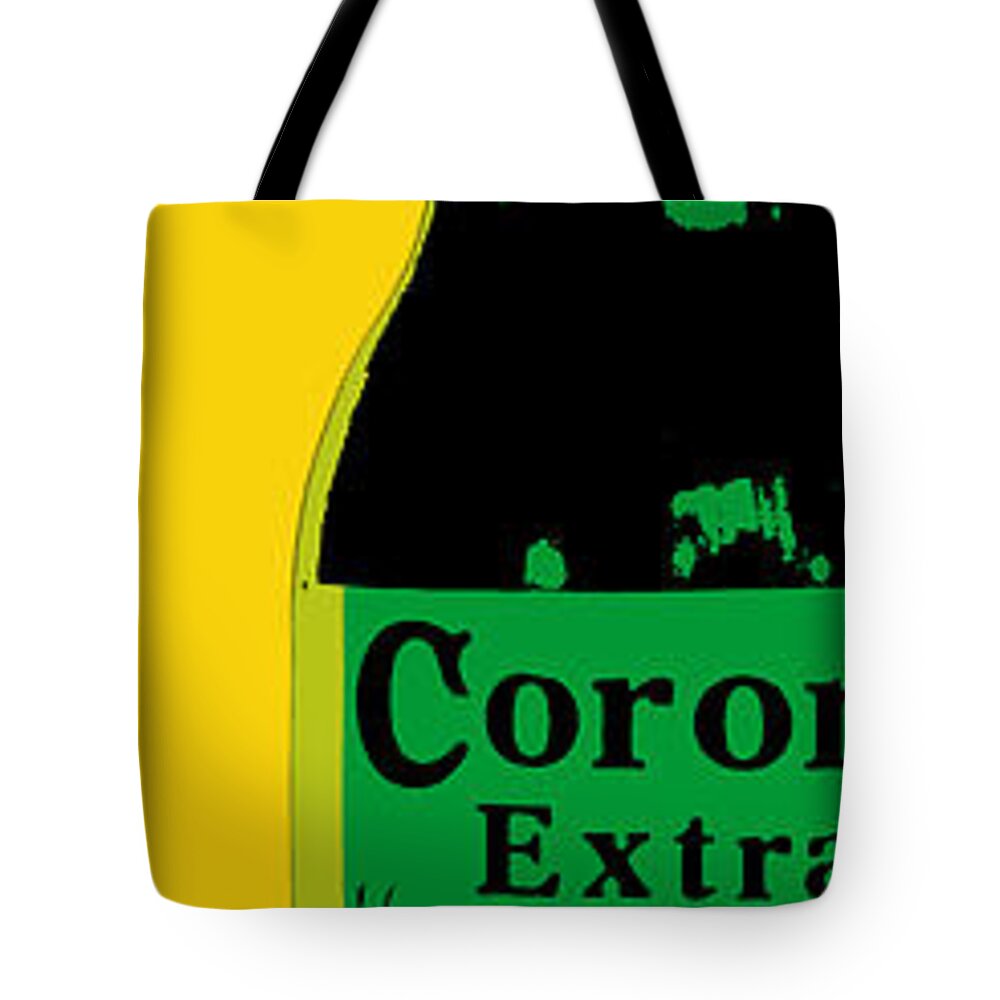 Beer Tote Bag featuring the digital art Corona #2 by Jean luc Comperat
