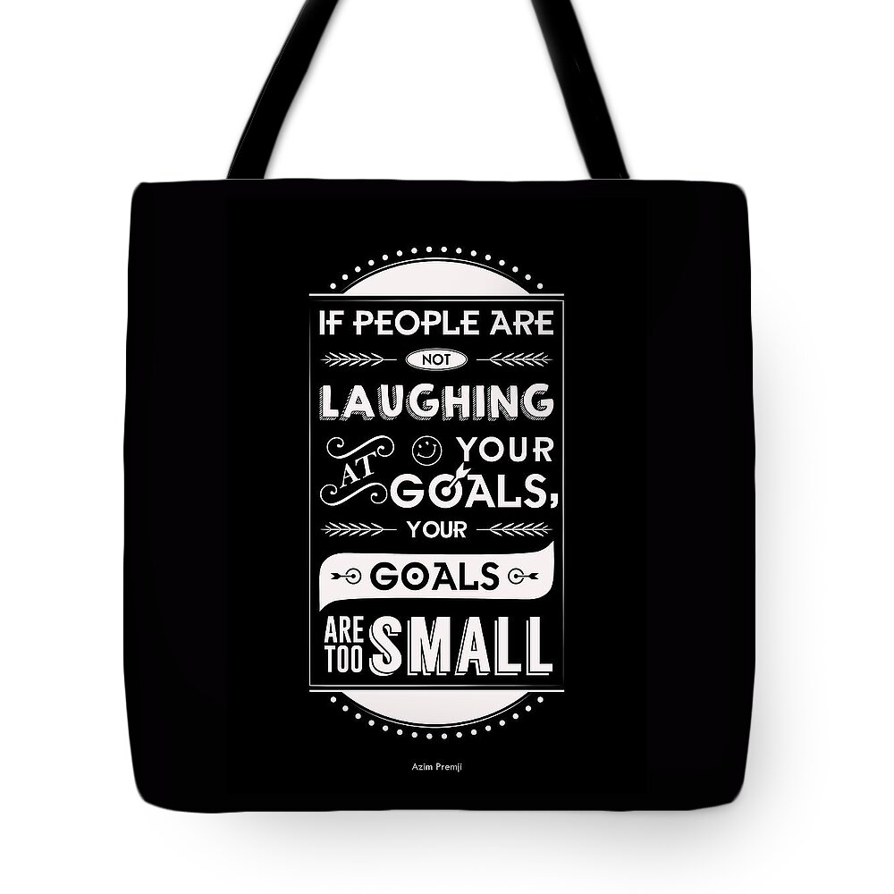 Famous Quotes From Azim Premji For Goal And Success Tote Bag featuring the digital art Corporate Startup Quotes Poster #1 by Lab No 4 - The Quotography Department