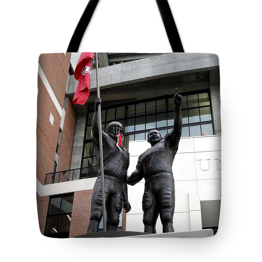 Gameday Tote Bag featuring the photograph Crimson Walk of Champions by Kenny Glover