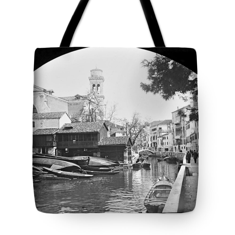 Pegnitz River Tote Bag featuring the photograph Pegnitz River Nuremberg Germany 1903 #1 by A Macarthur Gurmankin
