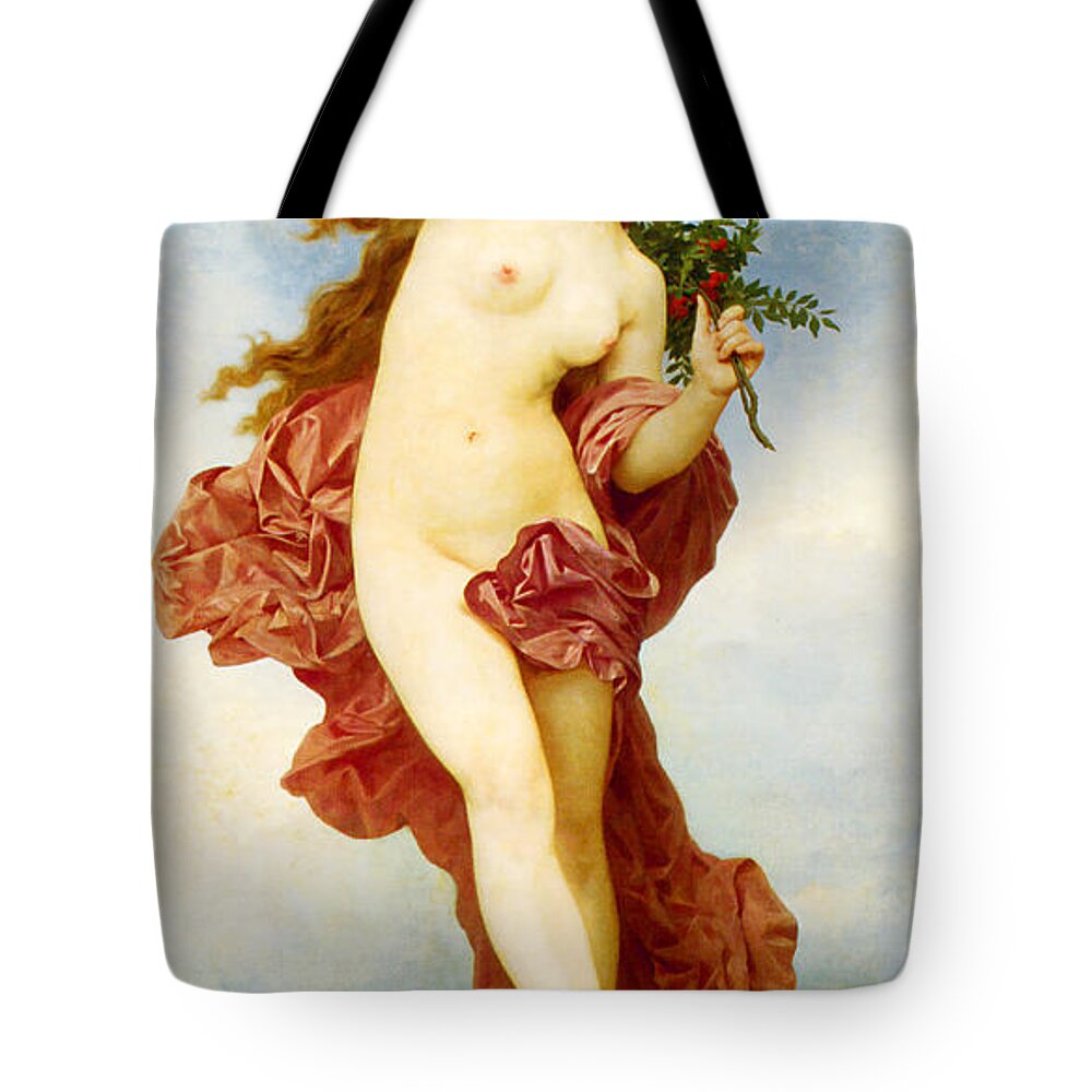 Day Tote Bag featuring the painting Day #3 by William-Adolphe Bouguereau