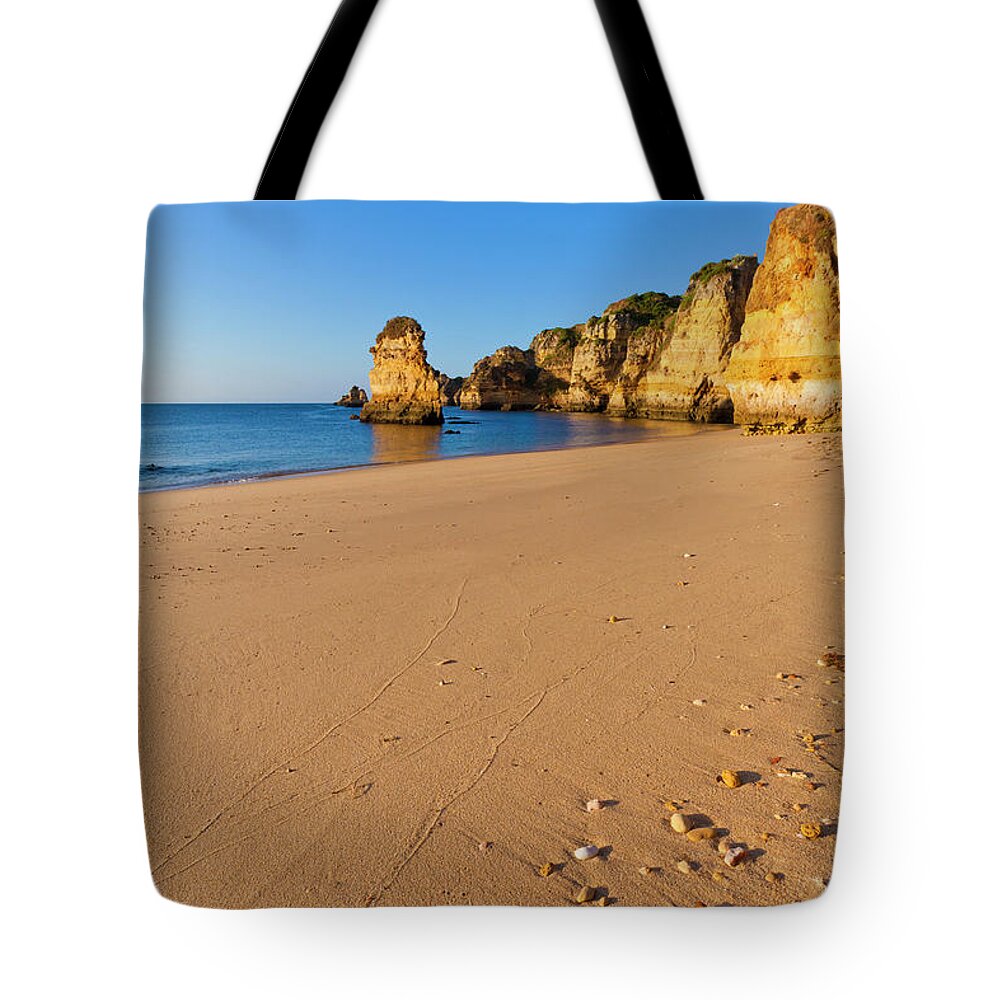 Algarve Tote Bag featuring the photograph Dona Ana Beach In Lagos, Algarve #1 by Werner Dieterich