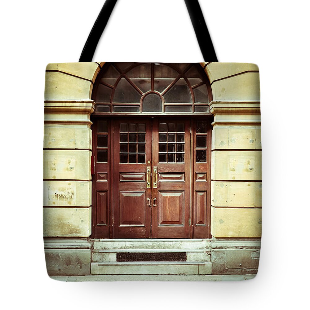 Apartment Tote Bag featuring the photograph Double door #1 by Tom Gowanlock