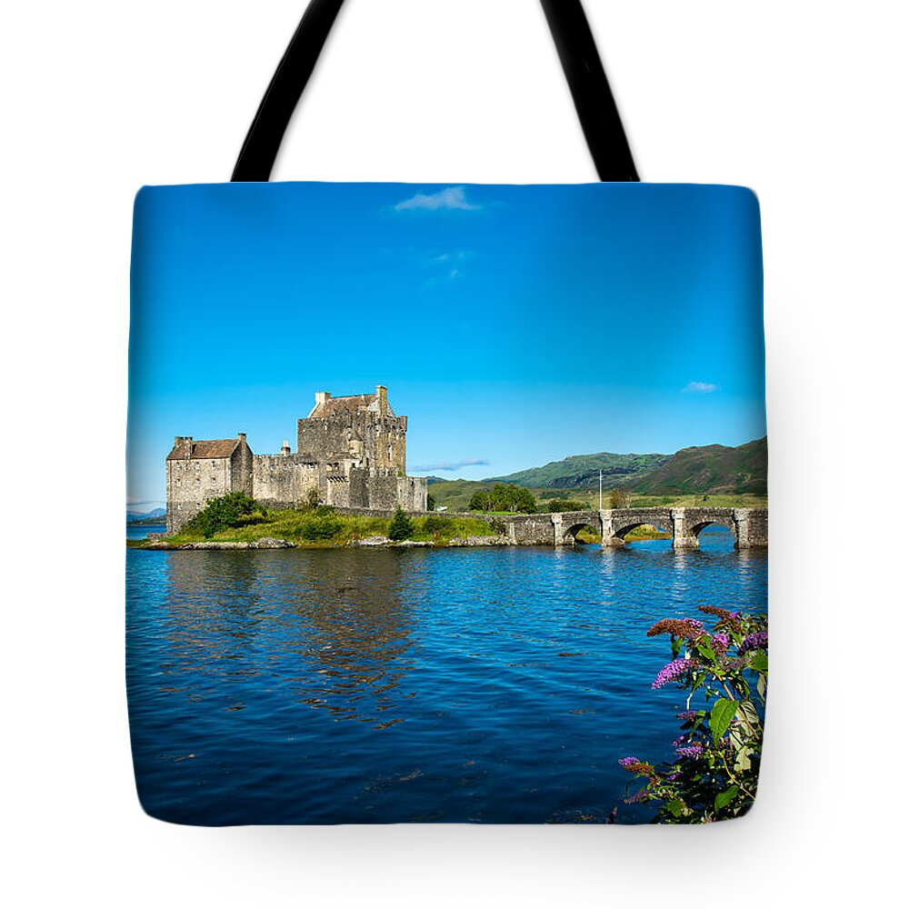 Scotland Tote Bag featuring the photograph Eilean Donan Castle In Scotland #2 by Andreas Berthold