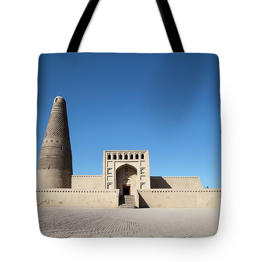 Tranquility Tote Bag featuring the photograph Emin Minaret In Turpan, Xinjiang, China #1 by Matteo Colombo