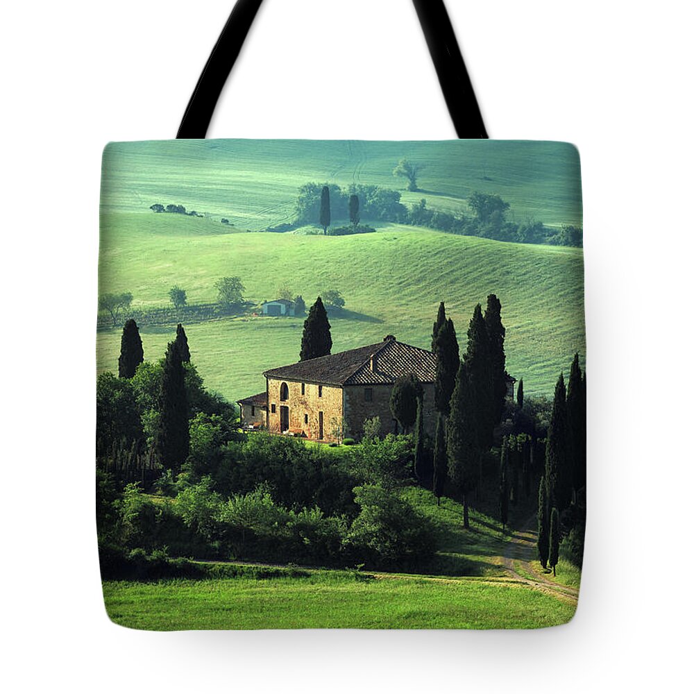 Scenics Tote Bag featuring the photograph Farm In Tuscany #1 by Mammuth