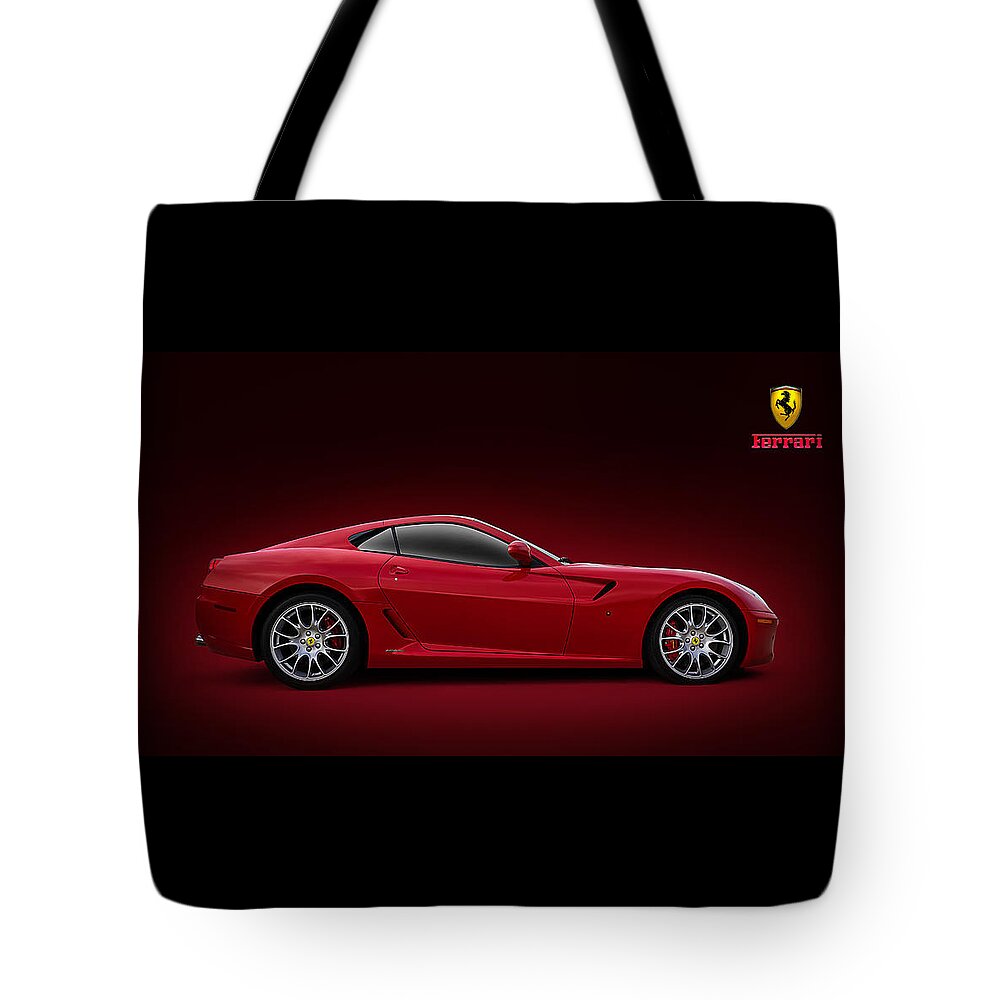Ferrari Tote Bag featuring the digital art Ferrari 599 GTB by Douglas Pittman