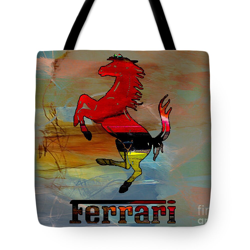 Abstract Tote Bag featuring the mixed media Ferrari #3 by Marvin Blaine