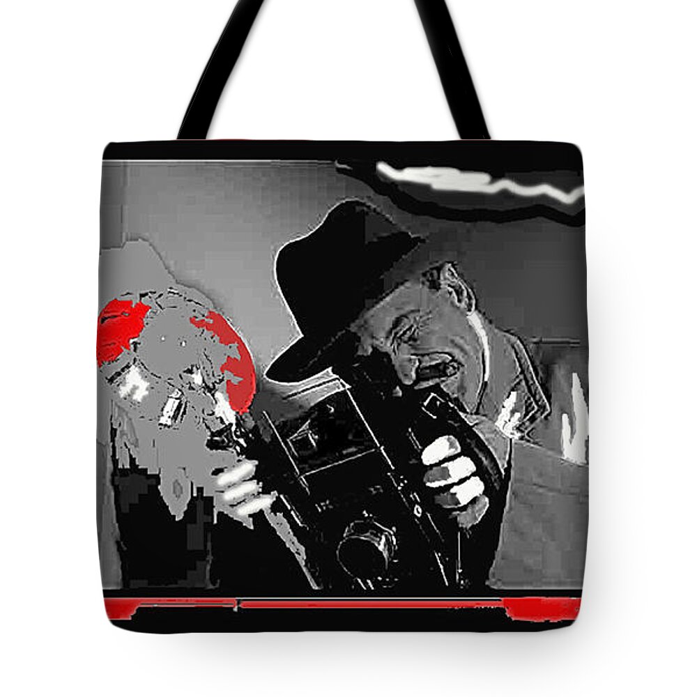 Film Homage Joe Pesci The Public Eye 1992 Weegee Screen Capture Color Added 2011 Tote Bag featuring the photograph Film Homage Joe Pesci The Public Eye 1992 Weegee Screen Capture Color Added 2011 #3 by David Lee Guss