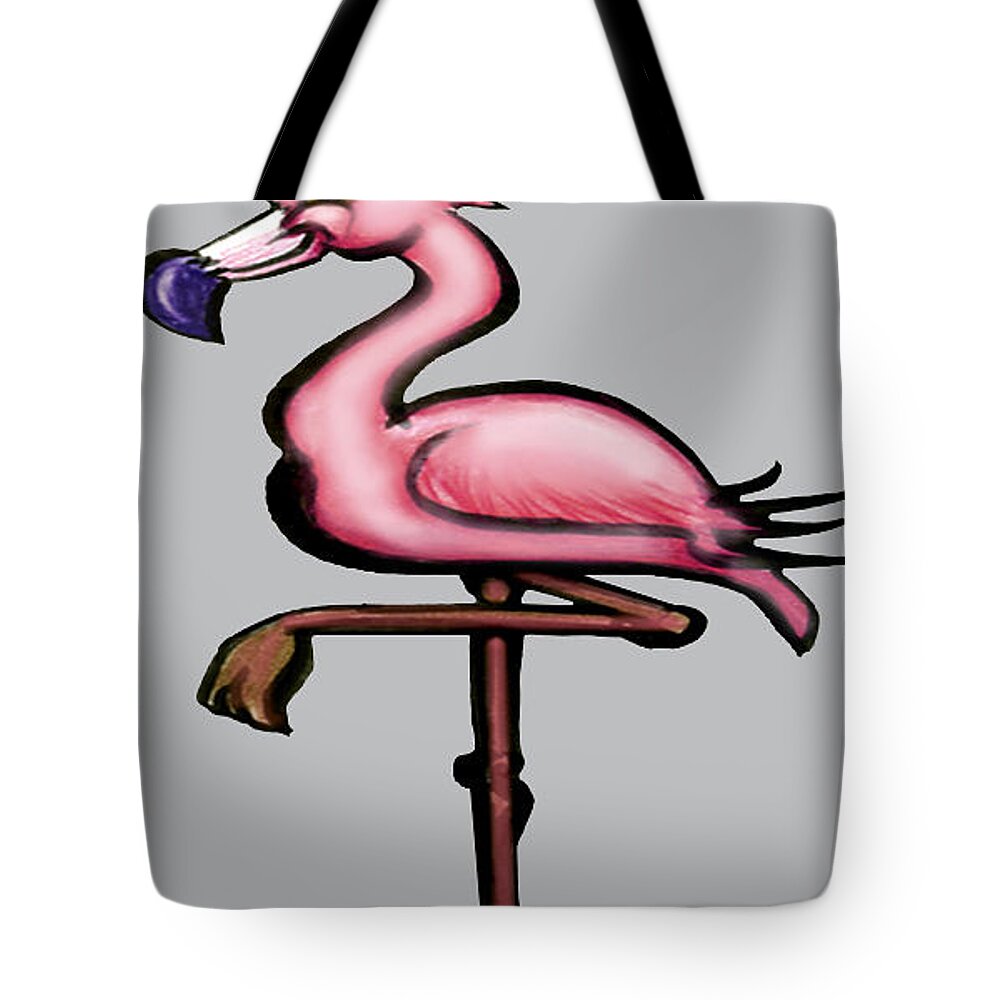 Flamingo Tote Bag featuring the digital art Flamingo by Kevin Middleton