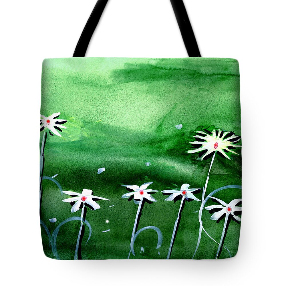 Bloom Tote Bag featuring the painting Flowers 3 #1 by Anil Nene