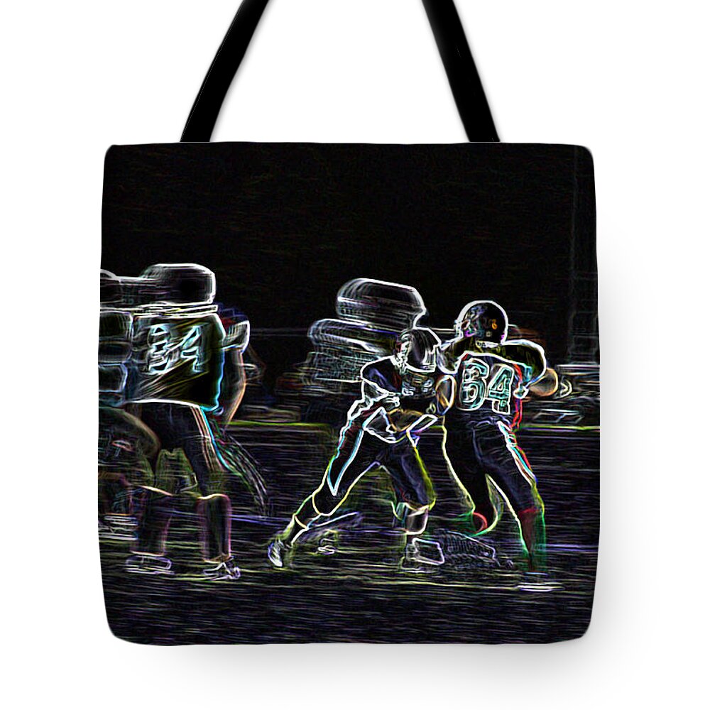 Sports Tote Bag featuring the photograph Friday Night Under the Lights #2 by Chris Thomas