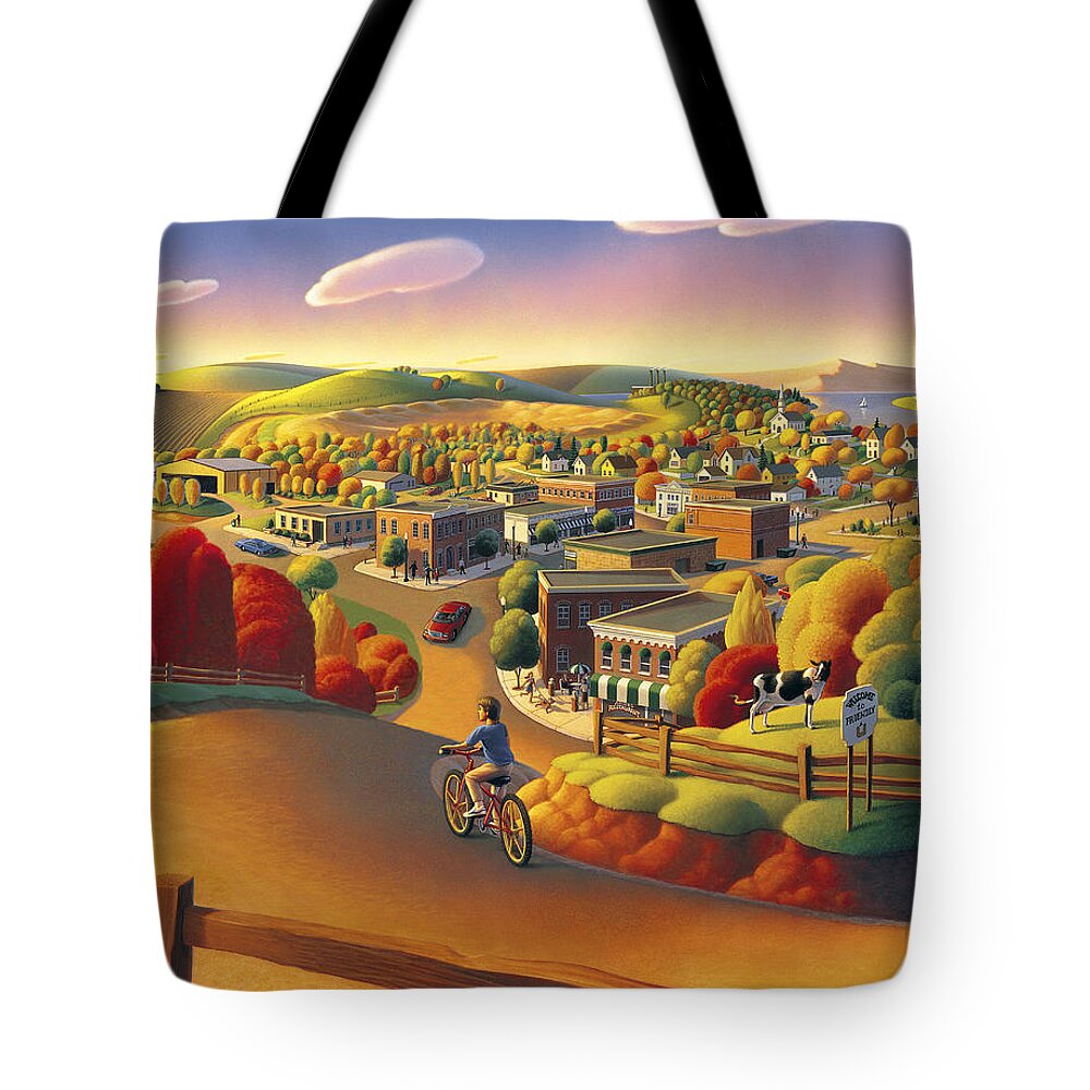 Landscape Tote Bag featuring the painting Friendly by Robin Moline