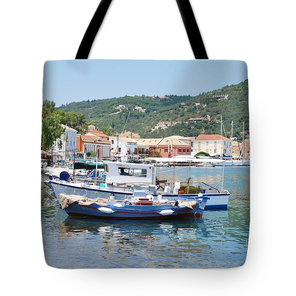 Paxos Tote Bag featuring the photograph Gaios harbour on Paxos #1 by David Fowler