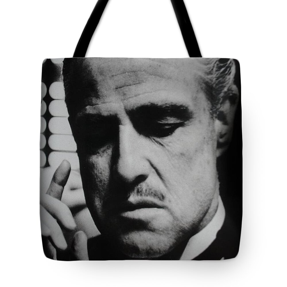 Marlon Brando Tote Bag featuring the photograph Godfather #1 by Rob Hans