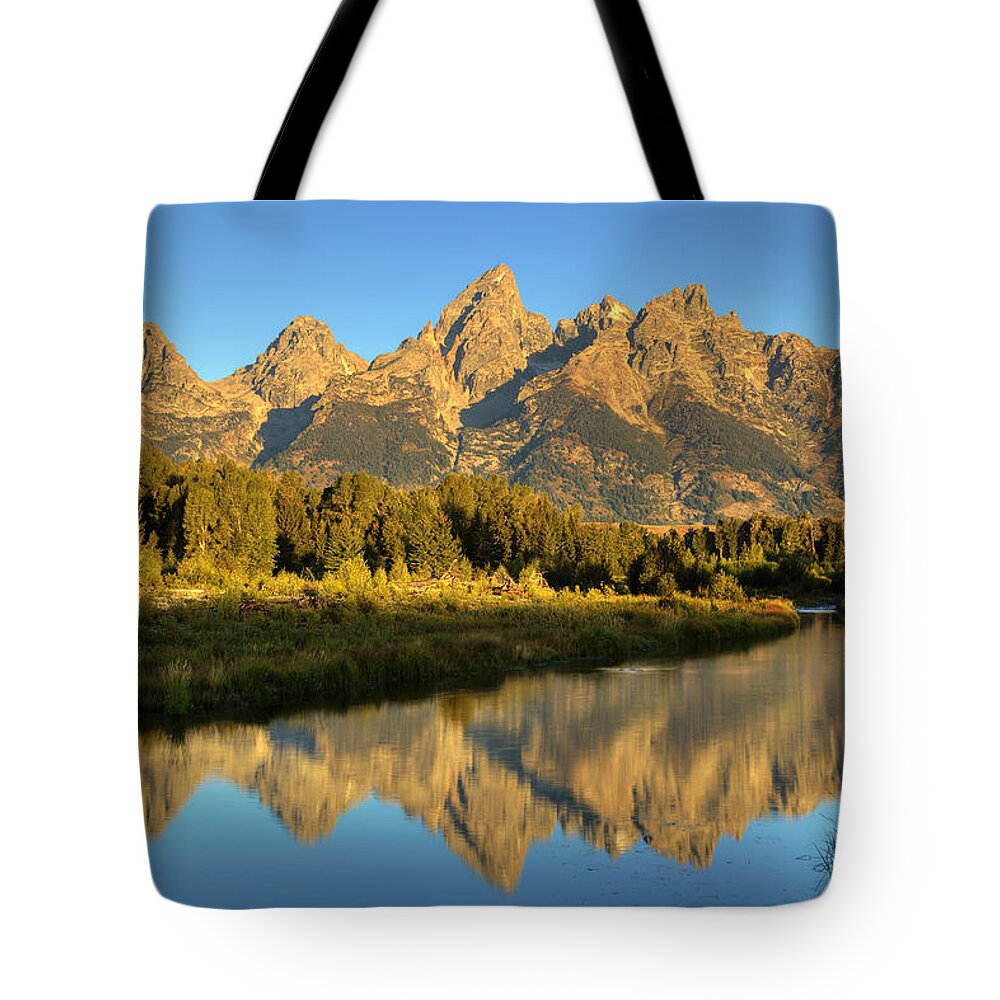 Mountains Tote Bag featuring the photograph Grand Teton #1 by Alan Vance Ley