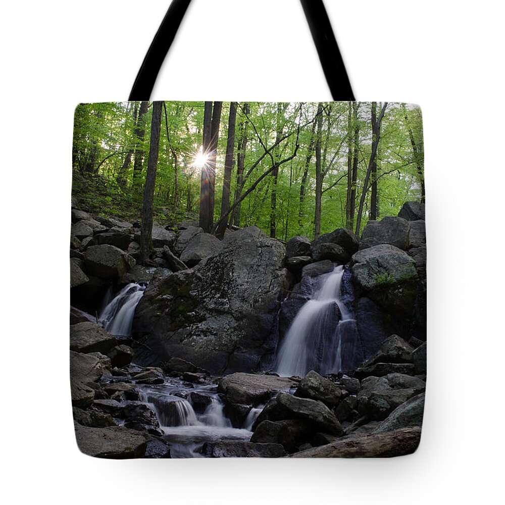 Landscape Tote Bag featuring the photograph Hacklebarney Waterfall by GeeLeesa Productions