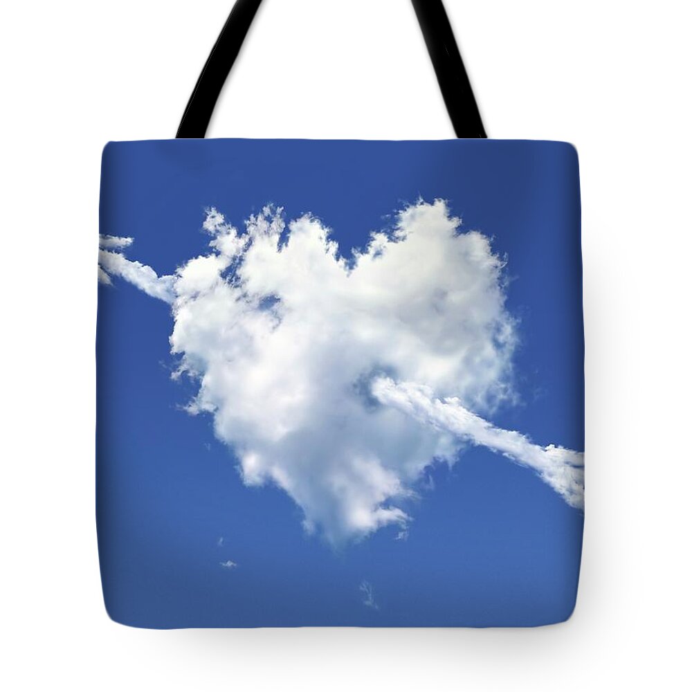 Concepts & Topics Tote Bag featuring the digital art Heart-shaped Cloud, Artwork #1 by Leonello Calvetti
