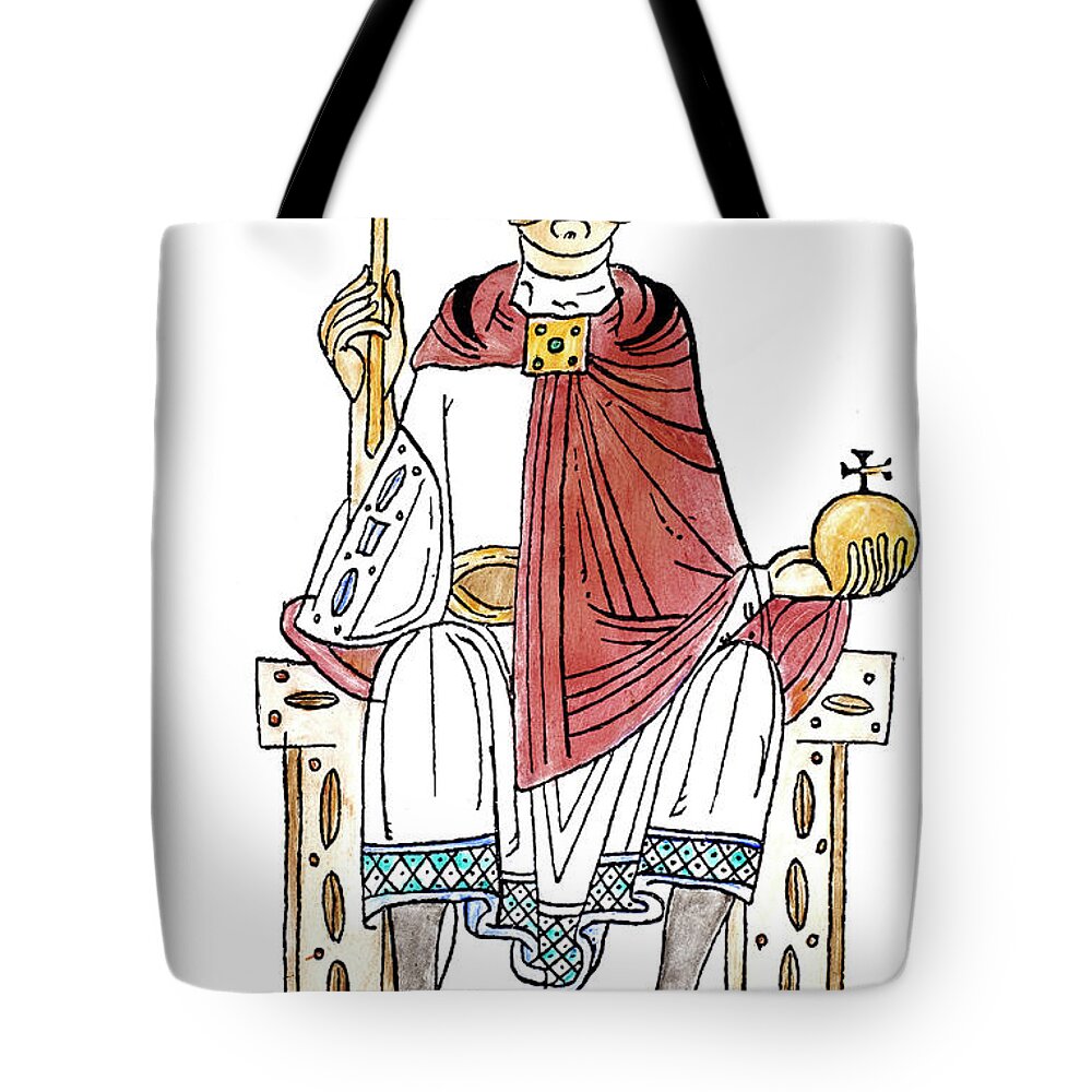 11th Century Tote Bag featuring the drawing Henry Iv Of Germany (1015-1106) #1 by Granger