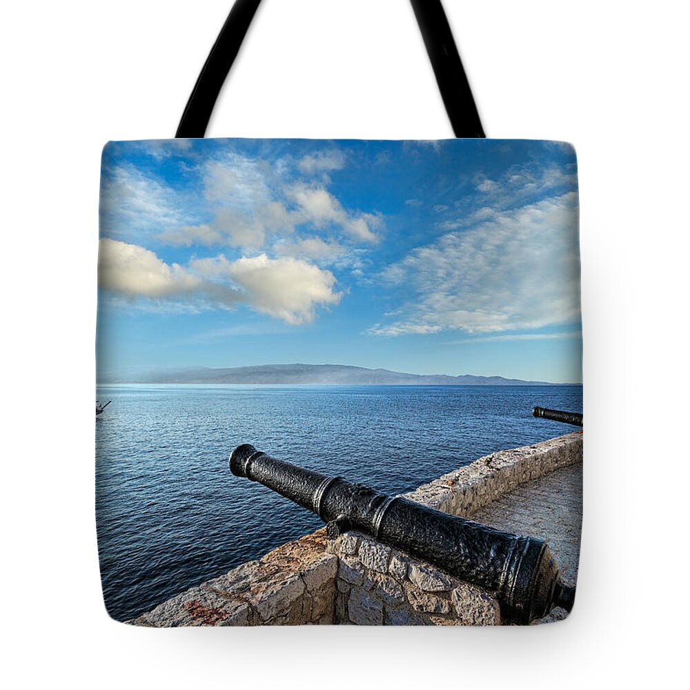 Aegean Tote Bag featuring the photograph Hydra island - Greece #1 by Constantinos Iliopoulos