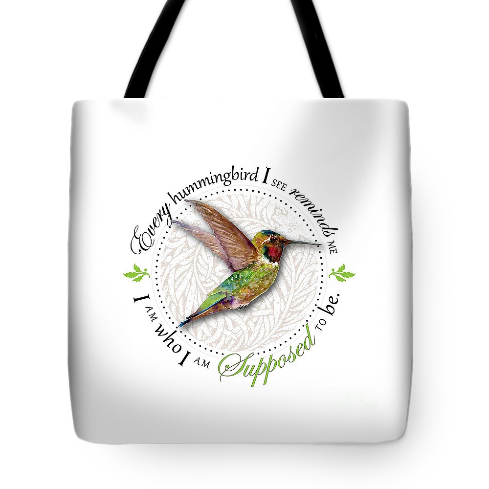 Bird Tote Bag featuring the painting I am who I am supposed to be by Amy Kirkpatrick