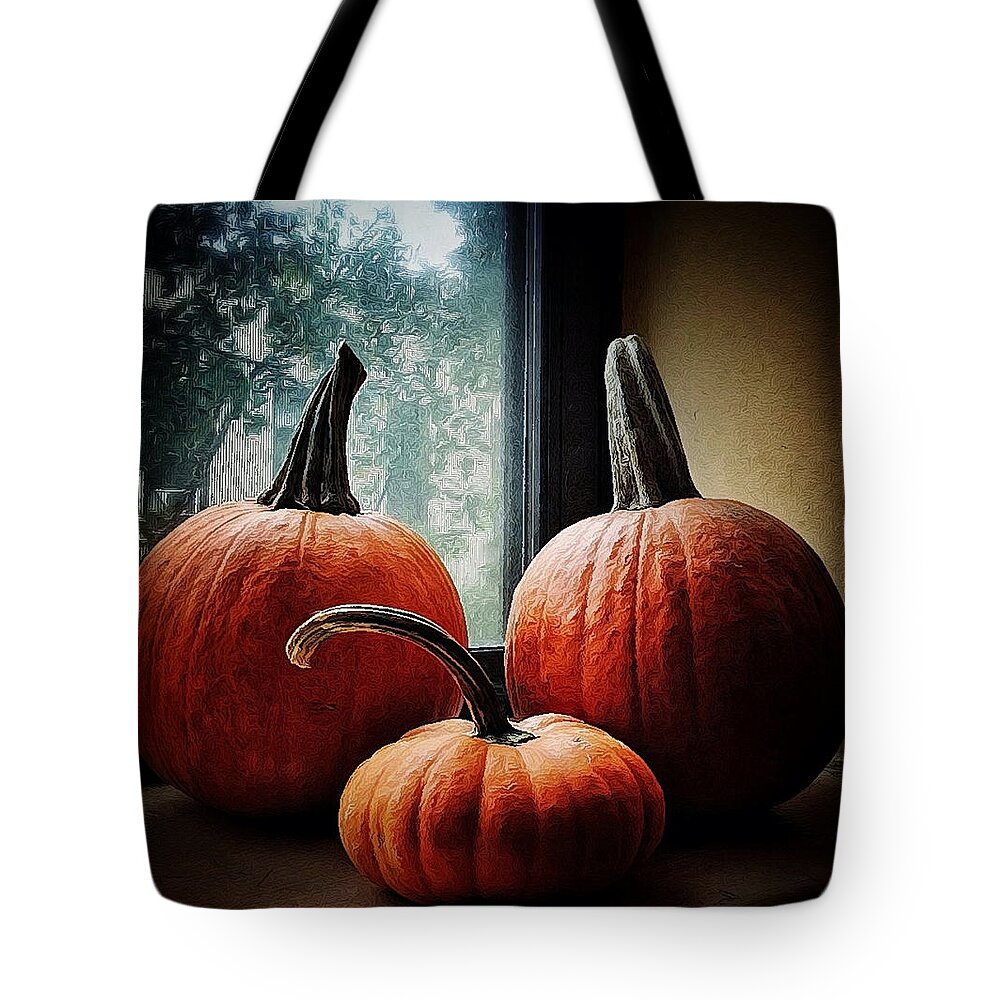 Window Tote Bag featuring the photograph I Love Pumpkins #1 by Natasha Marco