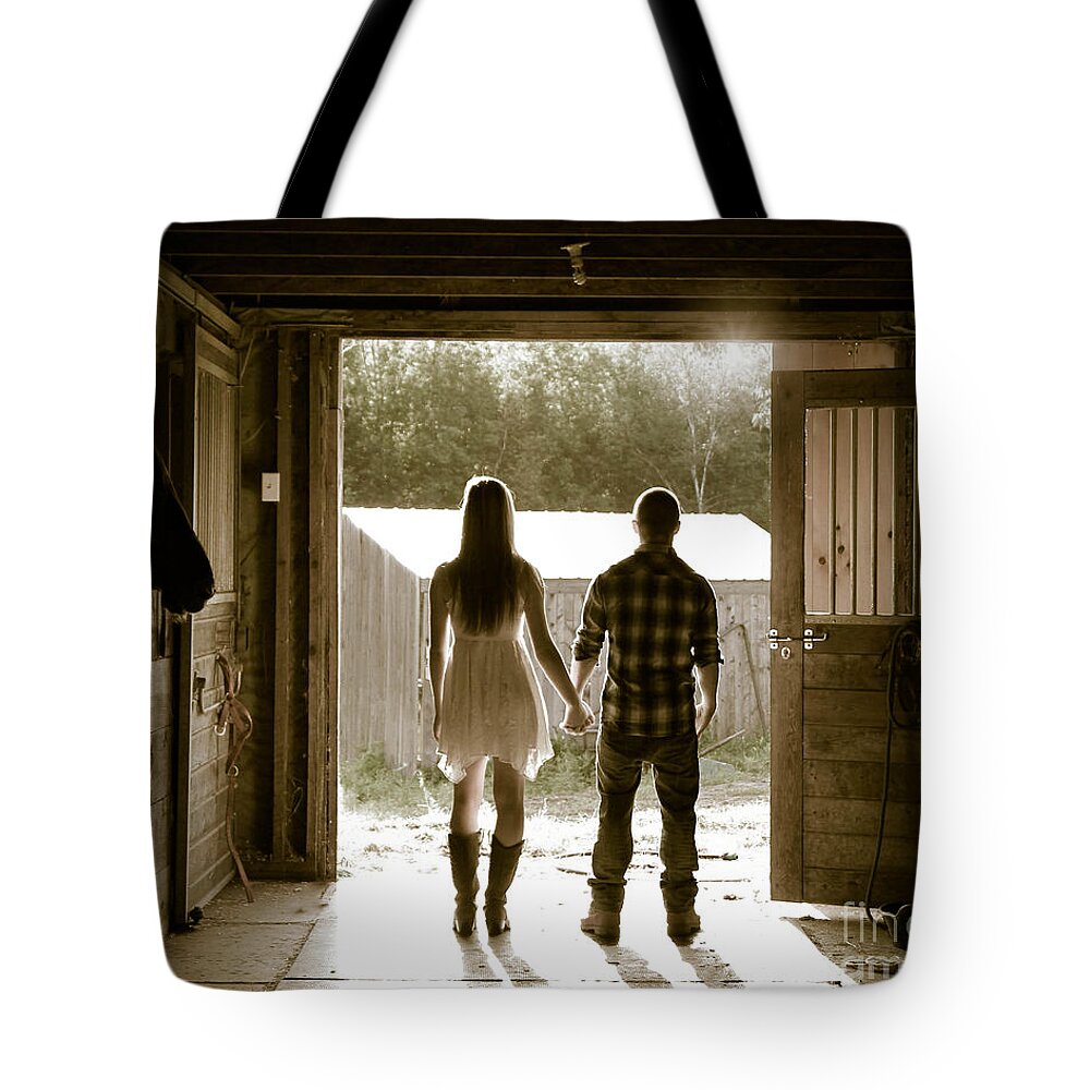 Barn Tote Bag featuring the photograph Into the Light by Brenda Giasson