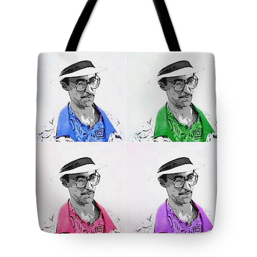 Izzy Miami Vice South Beach Pop Art 80's Television Deco Florida Tote Bag featuring the digital art Izzy by Culture Cruxxx