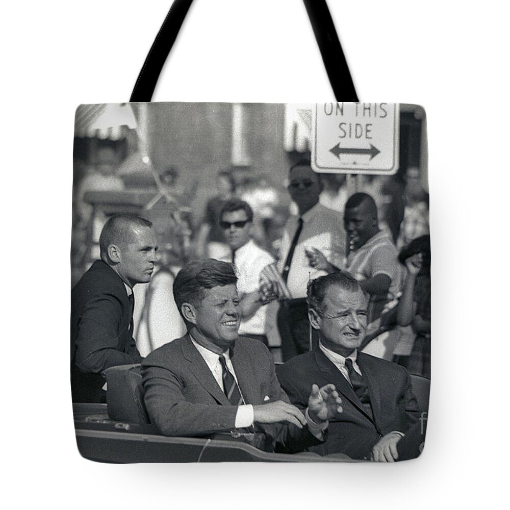 Tampa Tote Bag featuring the photograph John F. Kennedy, 1963 #1 by Larry Mulvehill