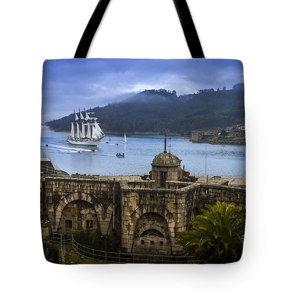 Sailing Tote Bag featuring the photograph Juan Sebastian Elcano arrival to the port of Ferrol #1 by Pablo Avanzini